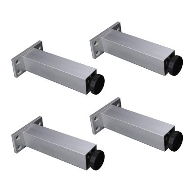 Sonakia Adjustable Sofa Legs, Aluminum Alloy Square Furniture Replacement Feet, 300 kg Capacity, Silver, 8 cm/3 in