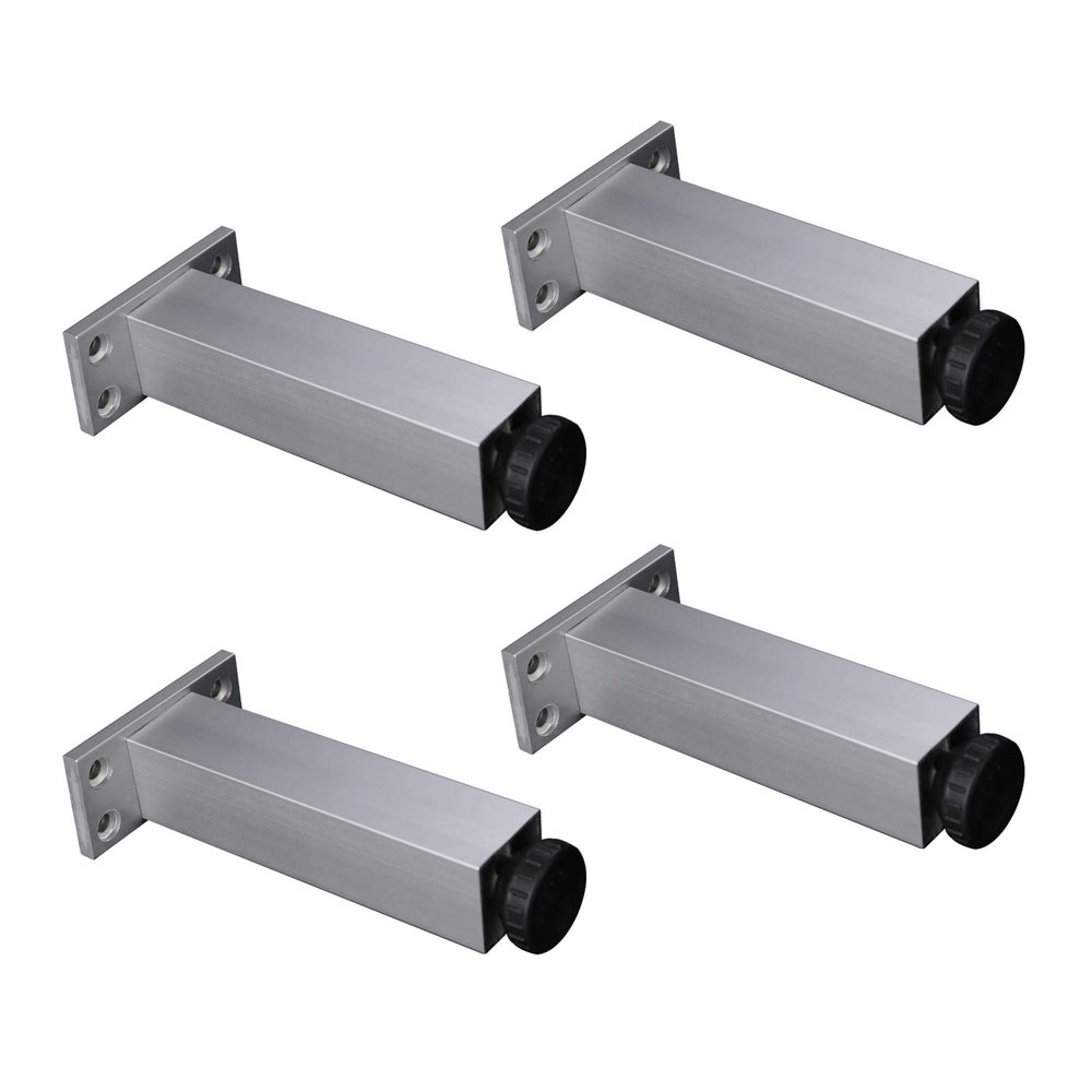 Sonakia Adjustable Sofa Legs, Aluminum Alloy Square Furniture Replacement Feet, 300 kg Capacity, Silver, 8 cm/3 in