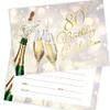 Olivia Samuel 80th Birthday Invitations, Champagne Style, 20 Pack with Envelopes view 1