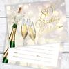 Olivia Samuel 80th Birthday Invitations, Champagne Style, 20 Pack with Envelopes view 3