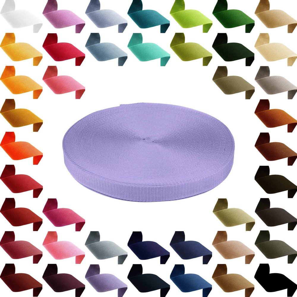 1 m PP Webbing, 20 mm Wide, 1.3 mm Thick, 40 Colors