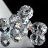 Dowarm 400-Piece 4 mm Briolette Crystal Glass Beads for Jewelry Making, Rondelle Spacer Beads, Crystal Clear and White view 1