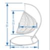 Kideo Complete Set: XXL Hanging Chair with Stand and Cushion, Lounge Furniture, Poly Rattan, Black, Elegant, Large (Cushion: Nest Blue (5900 Admiral)) view 2