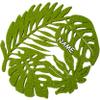 2 Round Felt Coasters, Green Leaf Design, 12 cm view 3