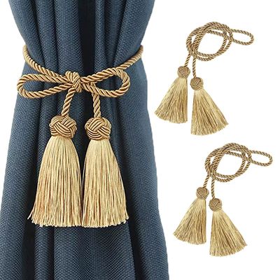 Tassel Curtain Tiebacks, Gold, 1 Pair