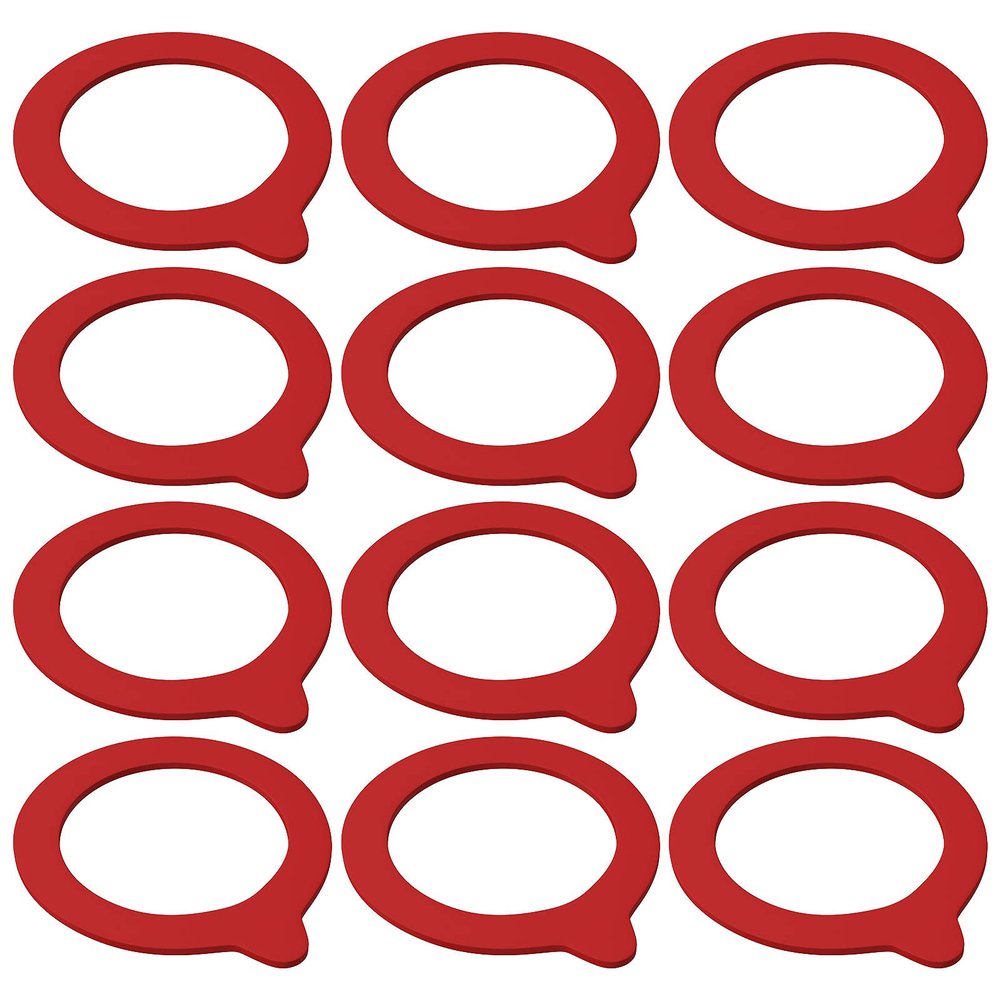 WELLGRO 12-Pack Gaskets for Clamp-Closure Jars, Red