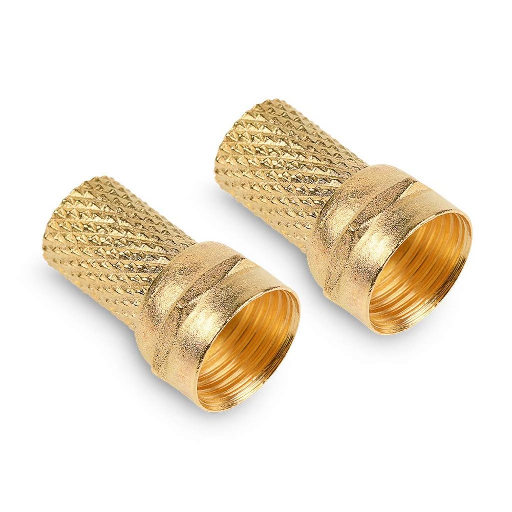 HEITECH 7 mm Screw-On F Connectors, 2-Pack