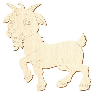 Wooden Goat V2 - DIY Décor, 5-50 cm, 1 Piece, 47 cm Wide