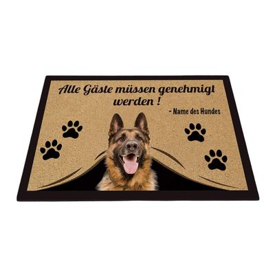 BAGEYOU Personalized German Shepherd Doormat, All Guests Must Be Approved, 60 x 40 cm