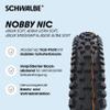 Schwalbe Nobby Nic MTB Bicycle Tire, 26, 27, 29 in, Addix Compound view 2