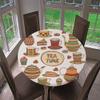 Chickw1 Round Waterproof, Stain-Resistant Tablecloth with Elastic Edge, Coffee Dessert 3D Pattern, 200 cm view 2