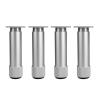 Sonakia Adjustable Sofa Legs, Silver Aluminum Alloy, 20 cm/8 in, 4-Pack view 1