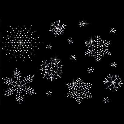 FINGERINSPIRE 2-Pc. Snowflake Rhinestone Iron-On Transfers, 16 Snowflakes