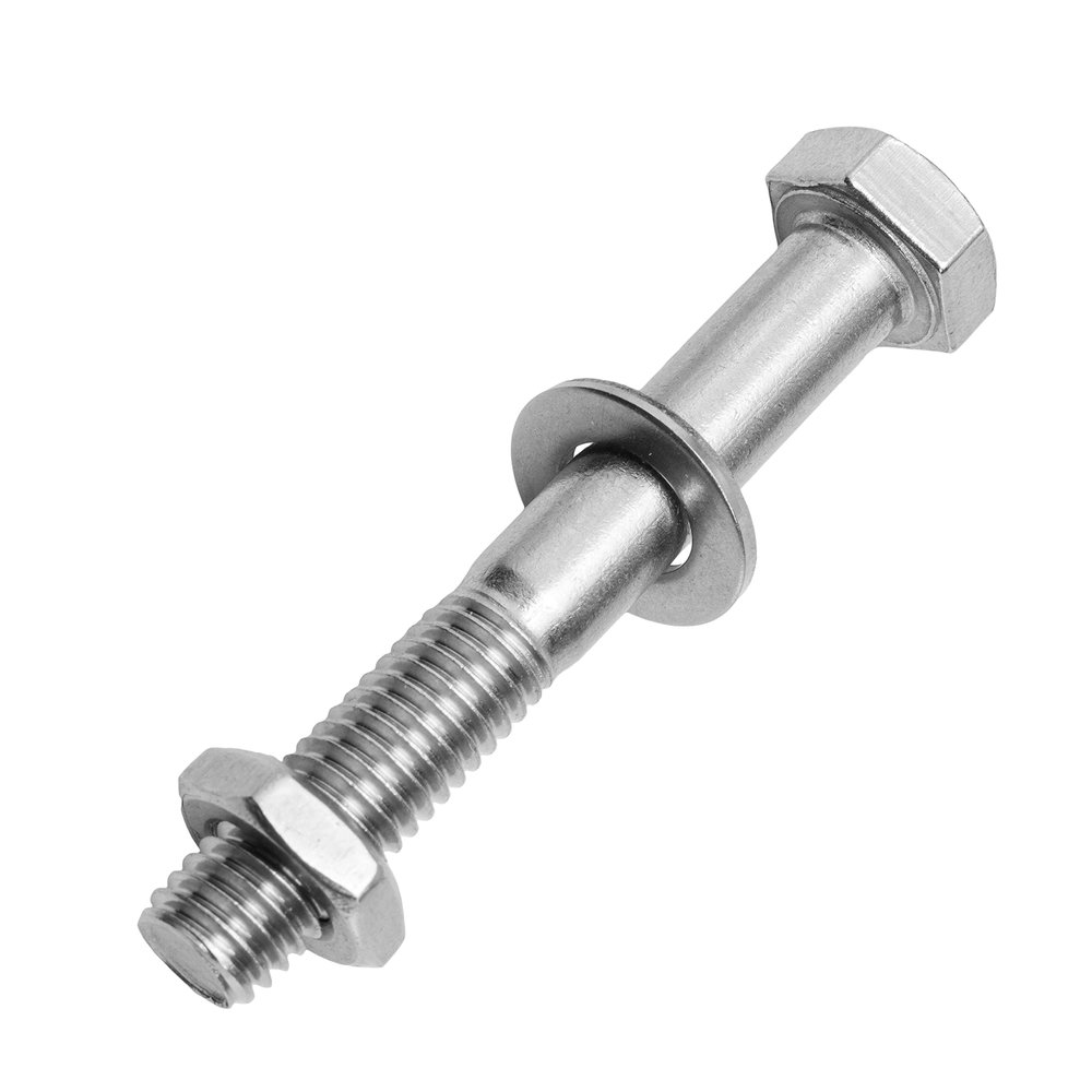 M6 x 40 mm Partial-Thread Hex Bolts with Low-Profile Nuts and Washers, A2 Stainless Steel, 50-Piece Set