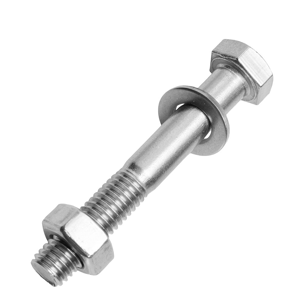 M5 x 45 mm Partially Threaded Hex Bolts with M5 Nuts and Washers, A2 Stainless Steel, 20-Pack