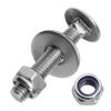 MESAROS M12 x 70 mm Carriage Bolts with Lock Nuts and Large Washers, A2 Stainless Steel, 10-Pack view 1
