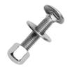 M5x80/80 mm Stainless Steel A2 Carriage Bolts with Low Cap Nuts and Large Washers, 100-Piece Set view 1
