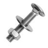 MESAROS M8 x 150/150 mm A2 Stainless Steel Carriage Bolts with Hex Nuts and Large Washers, 50-Pack view 1