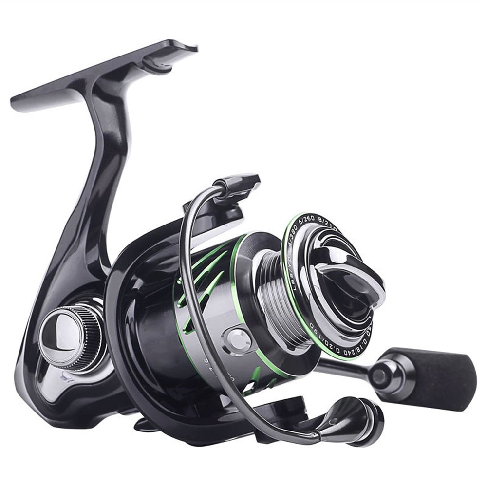 HNGM JK1000–4000 Spinning Fishing Reel, Red, Metal Spool, Saltwater Reel (JK, 2000 Series)
