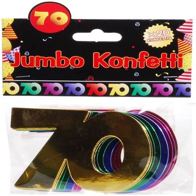Schnooridoo 70th Birthday Party Supplies – Jumbo Confetti “70”, 20 Pieces