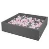 KiddyMoon Large Square Ball Pit 120 x 120 x 30 cm with 300 7 cm Balls, Soft and Safe Toy, Removable Washable Cover view 1
