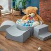 KiddyMoon Large Square Ball Pit 120 x 120 x 30 cm with 300 7 cm Balls, Soft and Safe Toy, Removable Washable Cover view 3