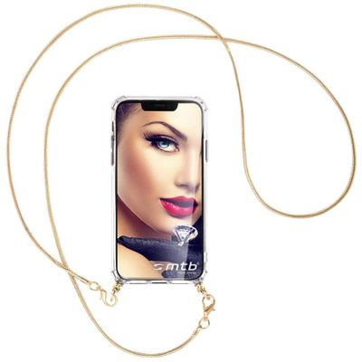 mtb more energy Phone Lanyard Case for Motorola Moto G50 (6.5 in) – Snake Gold Metal Chain, Anti-Shock TPU