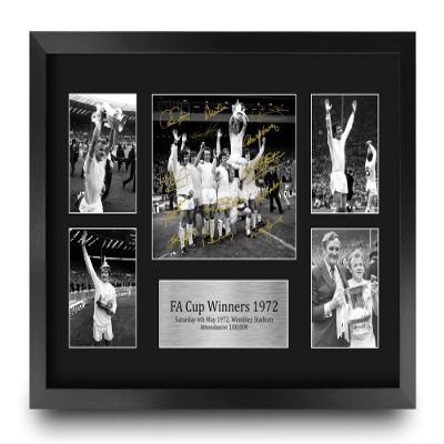 HWC Trading FR A3 Leeds United 1972 FA Cup Winners Autograph Display for Football Fans, Framed