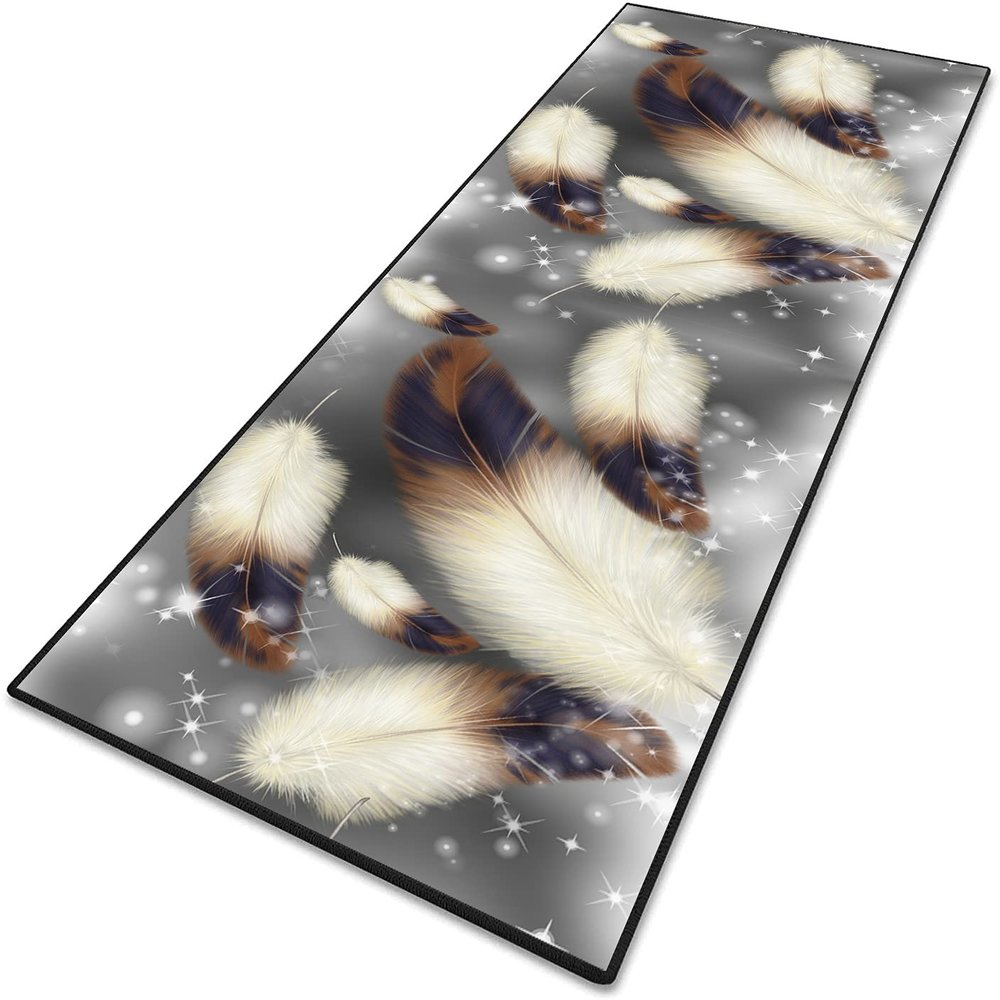 MENGH Hallway Runner Rug, Geometric Pattern, 6 mm Low Pile, Custom Length, 60 x 140 cm