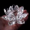 1-Piece K9 Crystal Glass Lotus Flower Figurine, White, 8 cm view 1