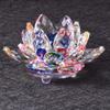 1-Piece K9 Crystal Glass Lotus Flower Figurine, White, 8 cm view 2
