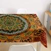 Hearda Vintage Mandala Polyester Tablecloth, Water-Resistant, Vintage Green, 150 x 150 cm view 3