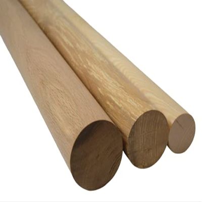 HILCAR Solid Wood Round Dowel, 80 mm, Ash, 1 m