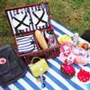 Outdoor Woven Wooden Picnic Basket, Brown, 46 x 31 x 20 cm view 4