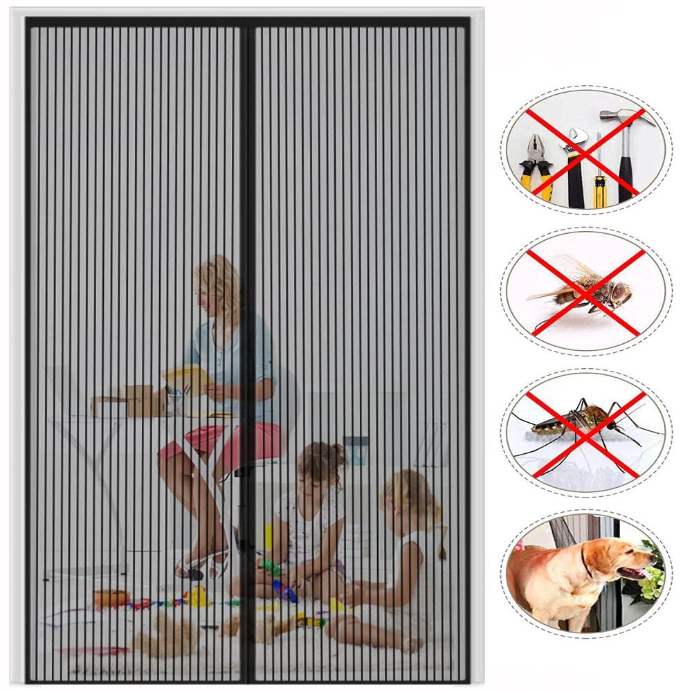 Magnetic Insect Screen Door 145 x 190 cm (57.08 x 74.8 in), Black