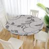 FANSU Round Washable Tablecloth, 3D Floral Pattern, Gray, 100 cm view 1