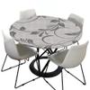 FANSU Round Washable Tablecloth, 3D Floral Pattern, Gray, 100 cm view 3