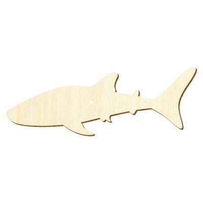 Wooden Whale Shark - Decorative Craft Blank, 3-50 cm, Pack of 50, 28 cm Wide