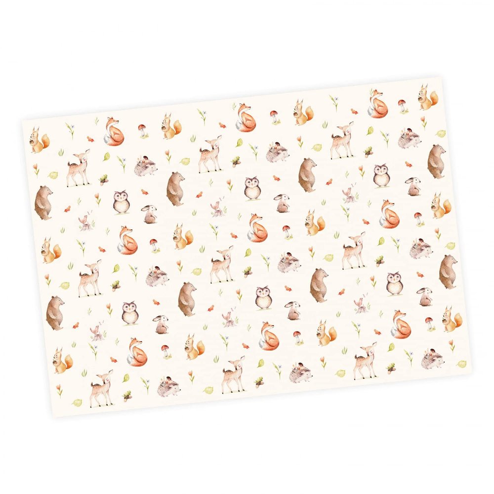 5 Sheets of Gift Wrap, 84.1 x 59.4 cm Each, for Children's Birthday Gifts (Woodland Animals)