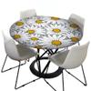 Round Washable Tablecloth, 150 cm, Elastic Lotus Effect, Outdoor 3D Daisy Print, for 130–140 cm Tables view 1