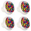 Colorful Checkered Drawer Knobs with Screws, 4-Piece Set view 2