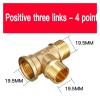 Pangyoo PYouo Brass Hose Connector, T-Shaped 3-Way Hose Coupling, 1/8, 1/4, 3/8, 1/2 in. Copper Fitting, Thick Material (Color: Side 1 2) view 2