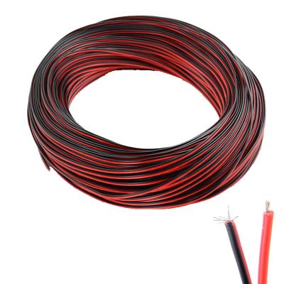 Geeyu ZHaonan Tinned Copper Cable, 22 AWG 2-Conductor Red/Black PVC-Insulated Stranded Wire for LED and Electronics