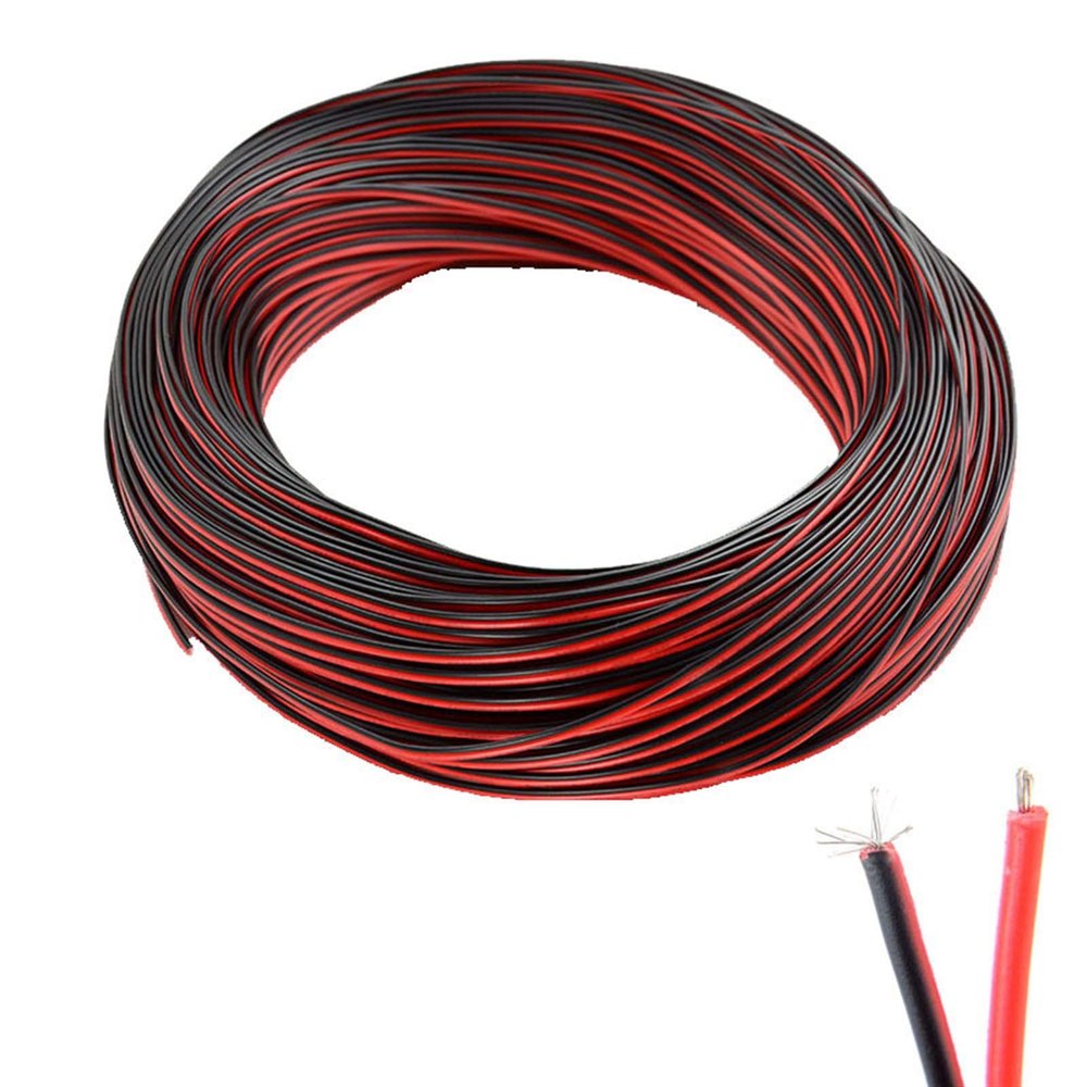 Geeyu ZHaonan Tinned Copper Cable, 22 AWG 2-Conductor Red/Black PVC-Insulated Stranded Wire for LED and Electronics