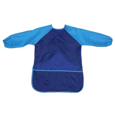 ZoTuoART Kids' Apron, Waterproof Art Smock with Long Sleeves and 3 Pockets, Blue, M