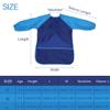 ZoTuoART Kids' Apron, Waterproof Art Smock with Long Sleeves and 3 Pockets, Blue, M view 3