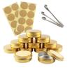 TIANZD 50-Piece 100 ml Gold Aluminum Screw-Top Containers with Lids view 1