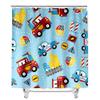 FANSU 3D-Printed Polyester Shower Curtain, Police Car, 180 x 180 cm view 1