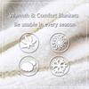 Green Leaf Fleece Sherpa Blanket, Geometric Sofa Throw, 150 x 200 cm view 2