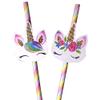 Paper Unicorn Drinking Straws, Rainbow Colors, 20 Count view 1